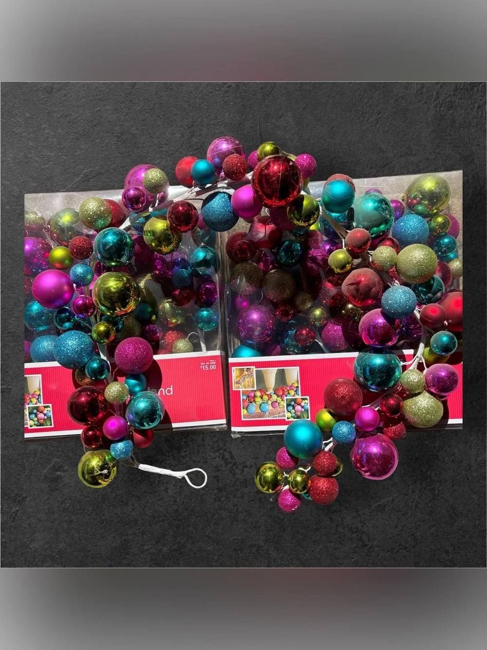 Multicolor Holiday Ornament Garland - Vibrant Decorative Wreath